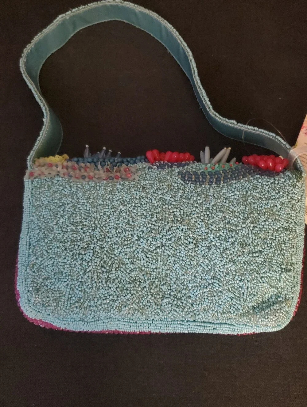 Beaded Multi-Color 3D Embellished Shoulder Bag